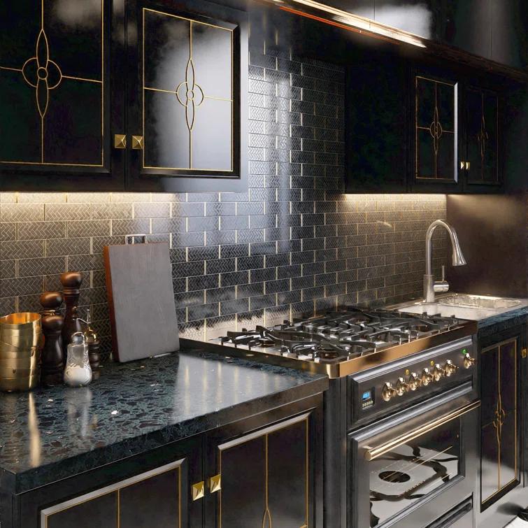 Natural 3" x 3" Natural Stone Brick Joint Mosaic Wall Tile