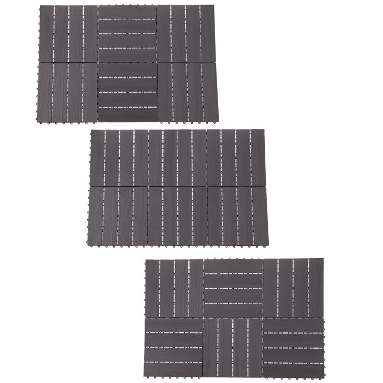11.63" x 11.63" Interlocking Deck Tile Patio Tiles