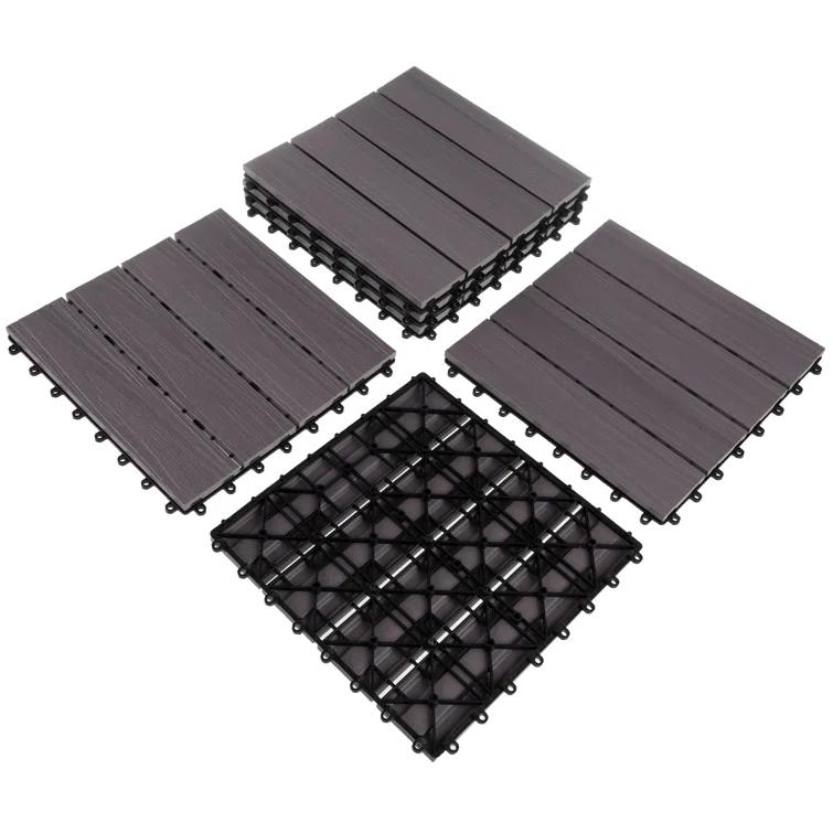 11.63" x 11.63" Interlocking Deck Tile Patio Tiles
