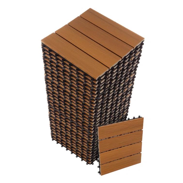 11.63" x 11.63" Interlocking Deck Tile Patio Tiles