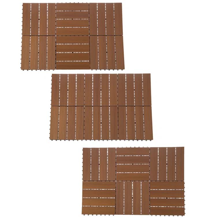 11.63" x 11.63" Interlocking Deck Tile Patio Tiles