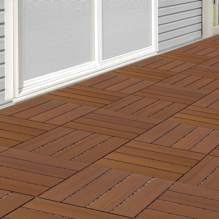 11.63" x 11.63" Interlocking Deck Tile Patio Tiles
