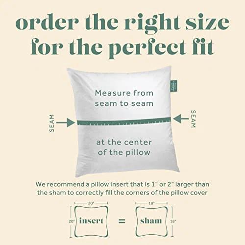 ComfyDown Premium 95/5 Feather Down Square Pillow Insert 100% Cotton Cover 233 - 18"x18" -White -2 Pack