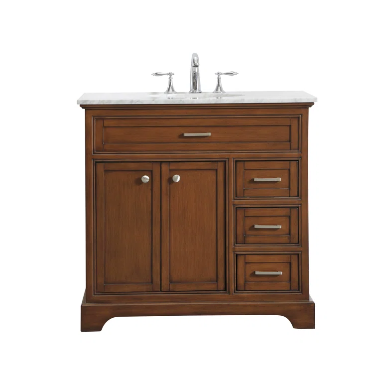 Hermes 36'' Single Bathroom Vanity with Marble Top