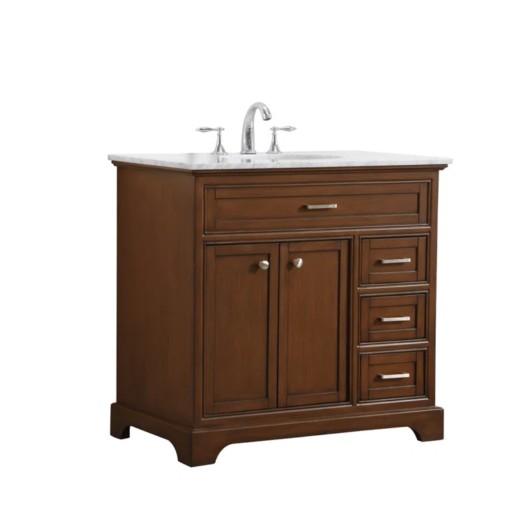 Hermes 36'' Single Bathroom Vanity with Marble Top