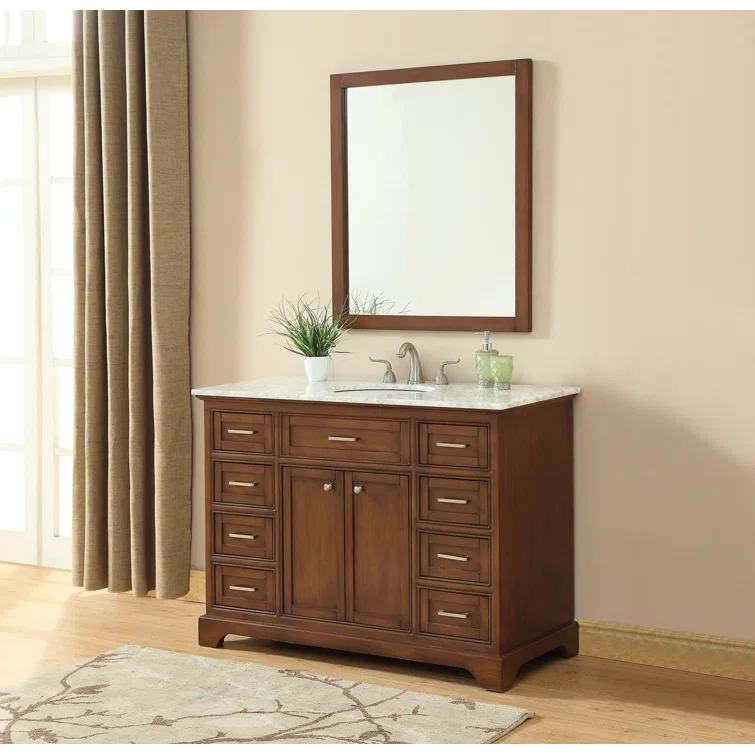 Birch Lane™ Hermes 48'' Single Bathroom Vanity with Marble Top