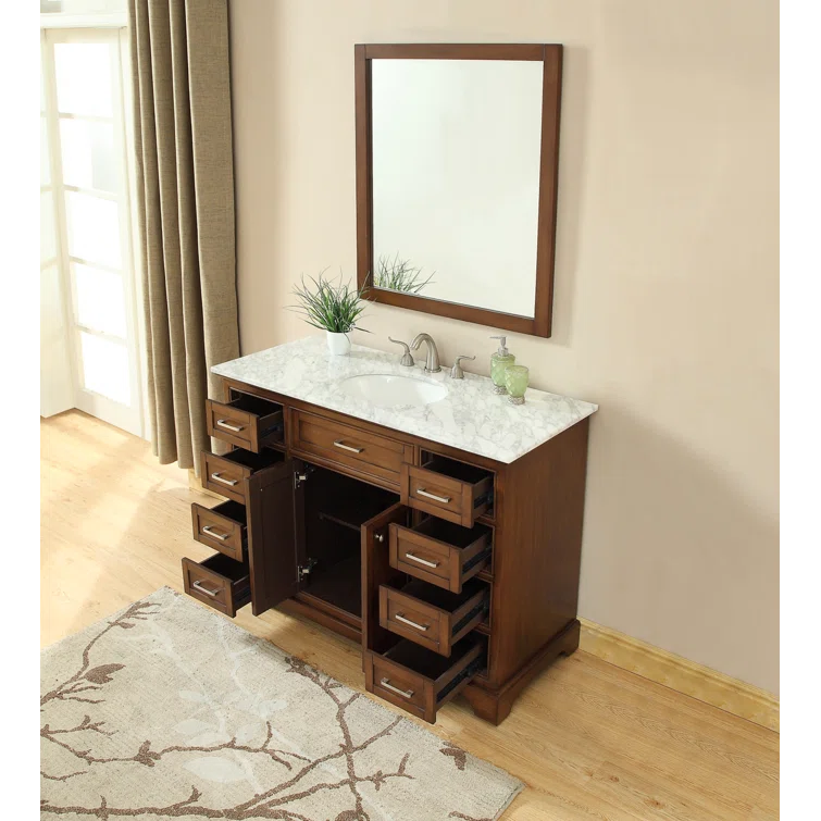 Birch Lane™ Hermes 48'' Single Bathroom Vanity with Marble Top