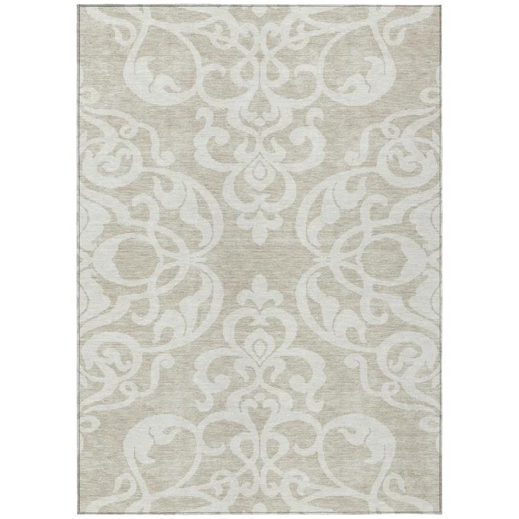 Chayden Washable Damask Indoor / Outdoor Rug