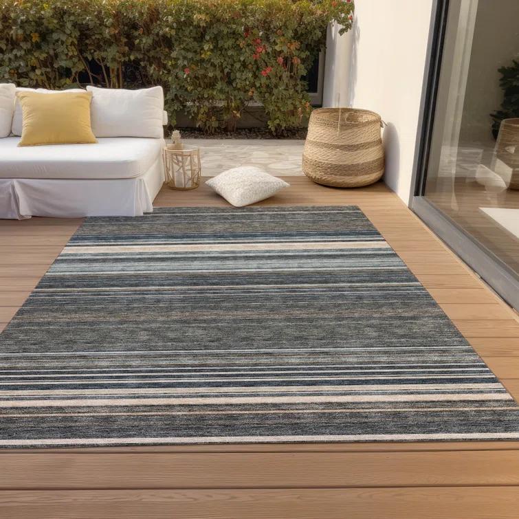 Chayden Washable Striped Indoor / Outdoor Rug