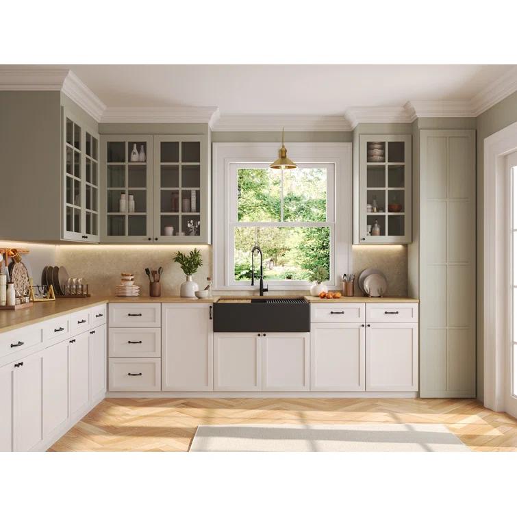 33"L x 20"W Farmhouse Kitchen Sink Deep Single Bowl Fireclay Workstation Sink with Cutting Board and Dish Drying Rack