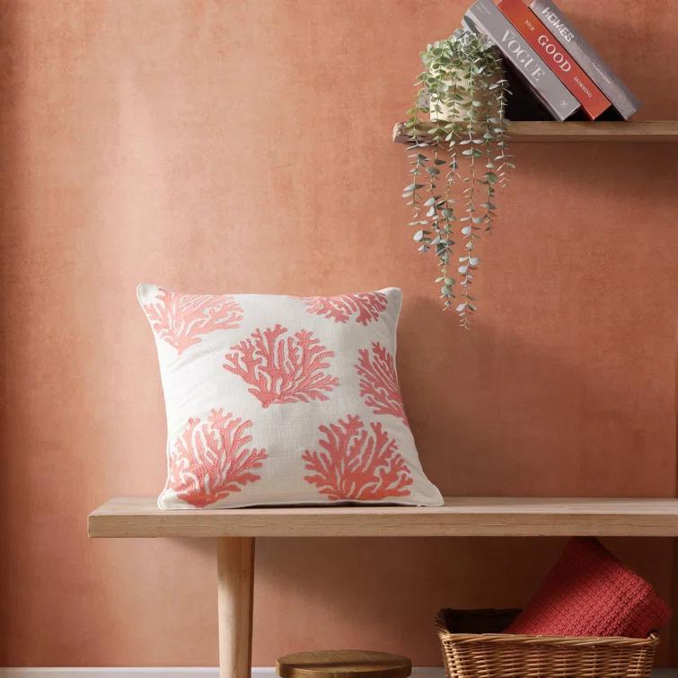 Tommy Bahama Home Coral Island Throw Pillow