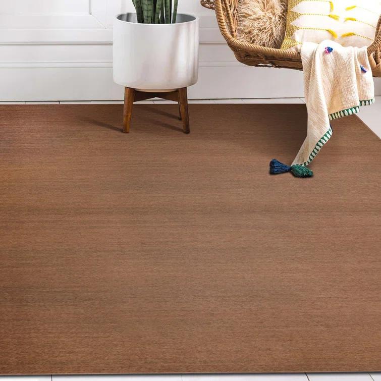 My Magic Carpet Solid Espresso Flatweave Indoor / Outdoor Rug