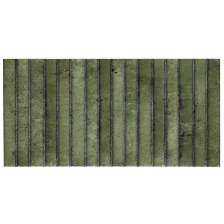 Canu 5.9 In. x 11.81 In. Polished Fluted Ceramic Subway Wall Tile (9.68 Sq. Ft. / Case)