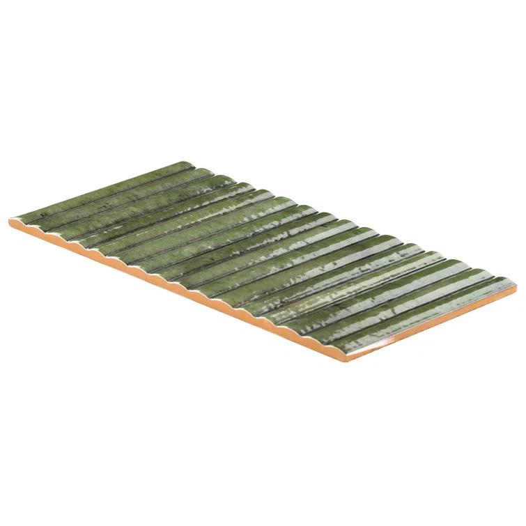 Canu 5.9 In. x 11.81 In. Polished Fluted Ceramic Subway Wall Tile (9.68 Sq. Ft. / Case)