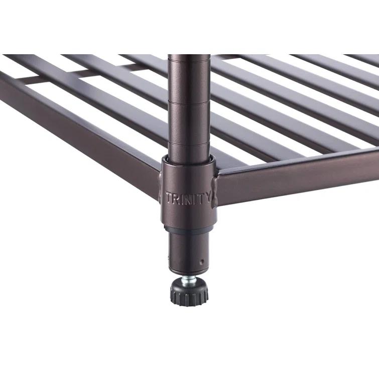 TRINITY Dark Bronze 5-Tier Steel Slat Shelving Unit (36 in. W x 72 in. H x 14 in. D)