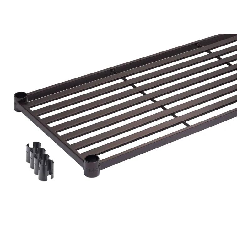 TRINITY Dark Bronze 5-Tier Steel Slat Shelving Unit (36 in. W x 72 in. H x 14 in. D)