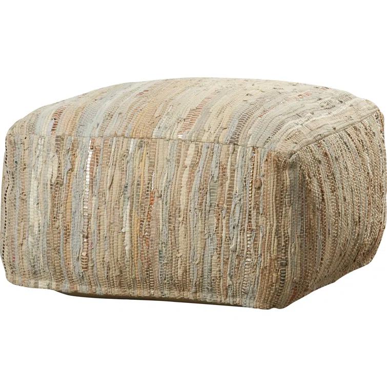 Bolin Square Leather Pouf