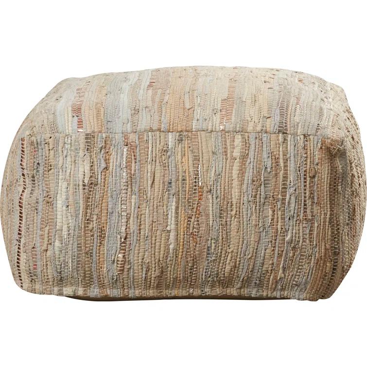 Bolin Square Leather Pouf