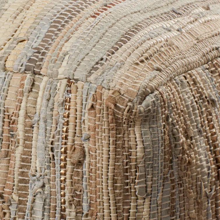 Bolin Square Leather Pouf