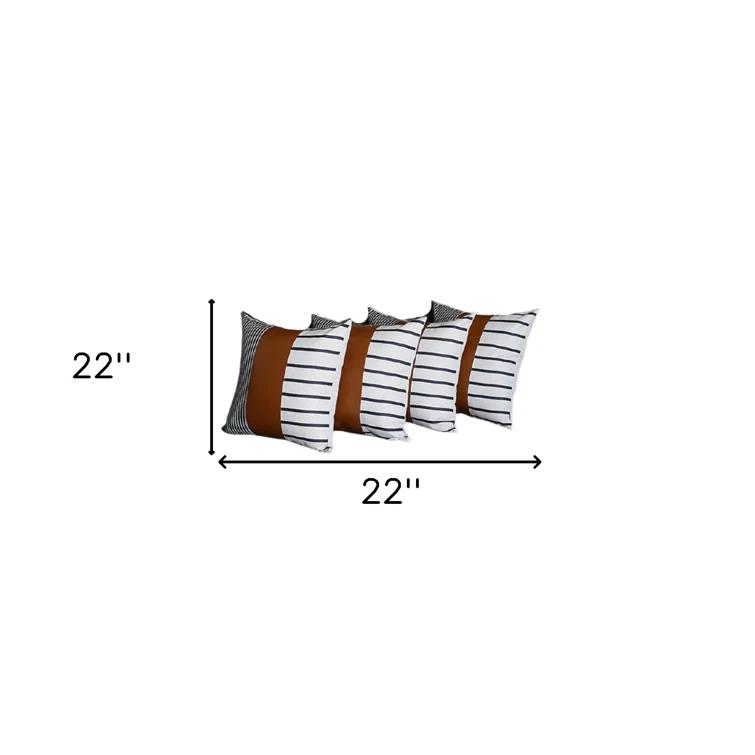 Faux Leather Throw Pillow Cover (Set of 4)