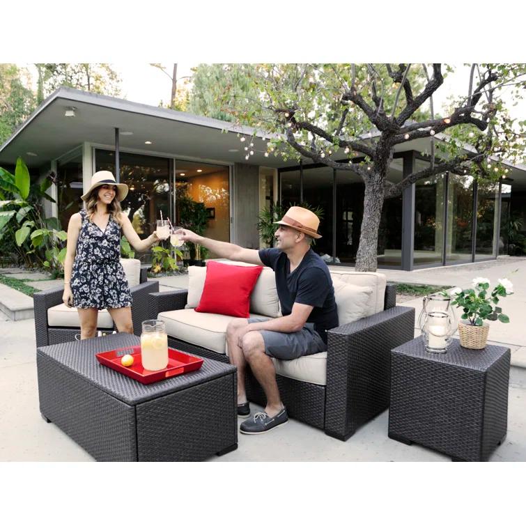 Serta Laguna Outdoor Patio Furniture Collection Outdoor Sofa, Brown Wicker
