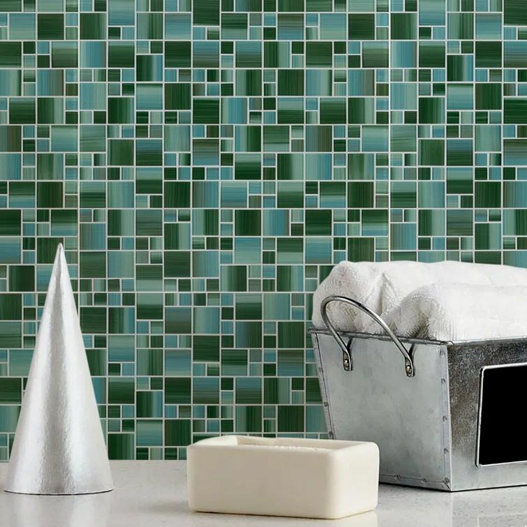 Swimming Pool Random Sized Straight Edge Glass Mosaic Tile