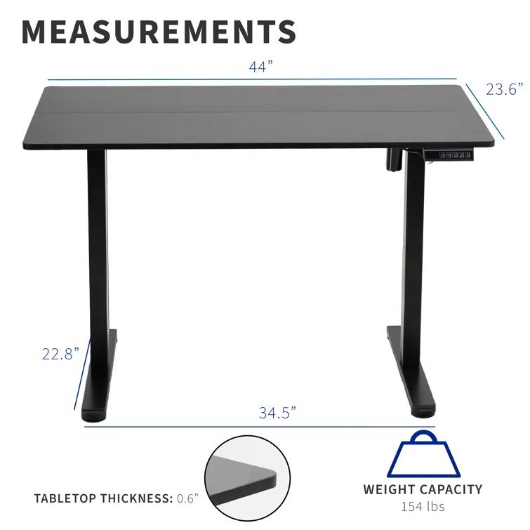 VIVO Electric 44"x 24" Sit Stand Desk, Height Adjustable Workstation (E144B series)