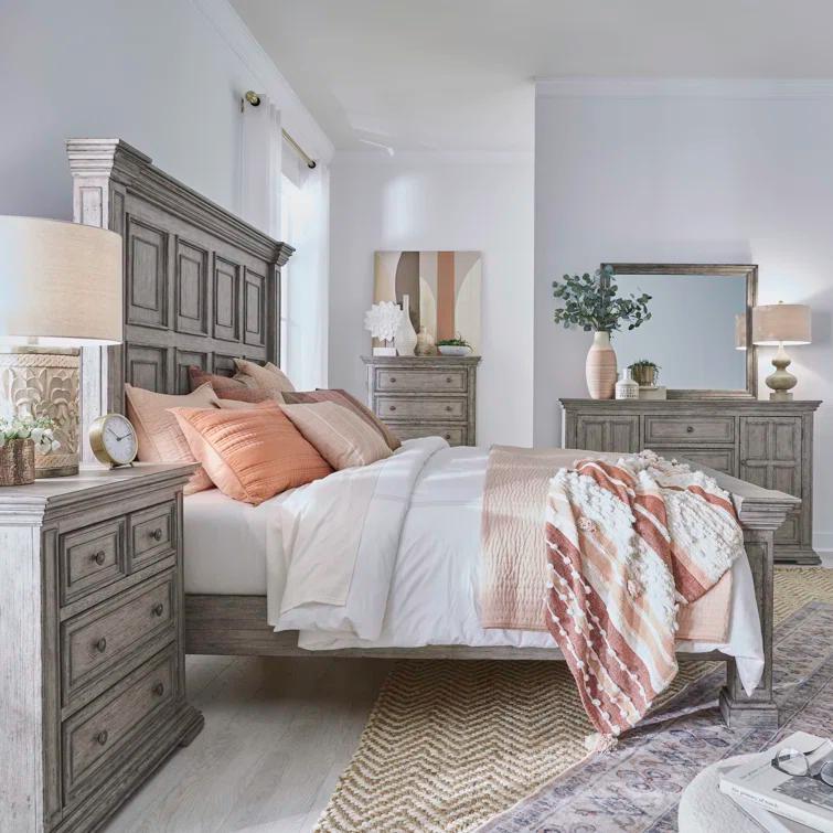 Temple Cloud Panel Bed, Dresser & Mirror, Chest, Night Stand