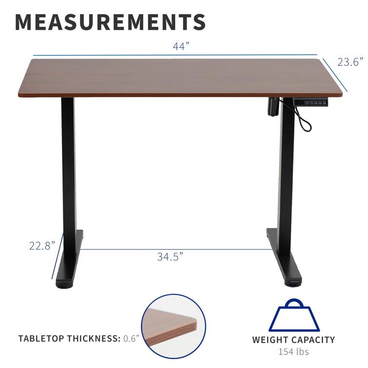 VIVO Electric 44"x 24" Sit Stand Desk, Height Adjustable Workstation (E144B series)