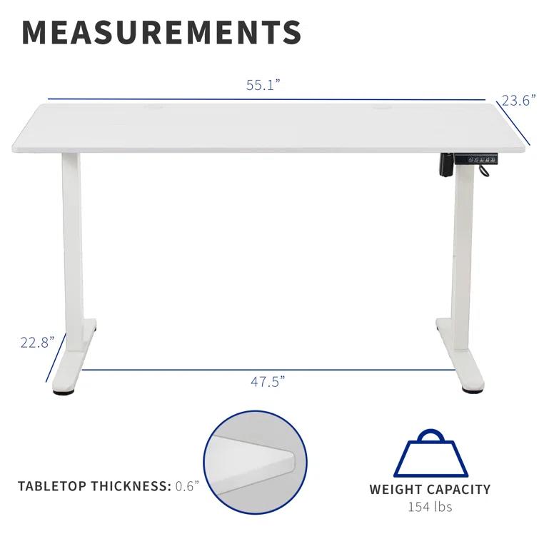 Vivo VIVO 55" x 24" Electric Sit Stand Desk, Height Adjustable Workstation (E155TB series)