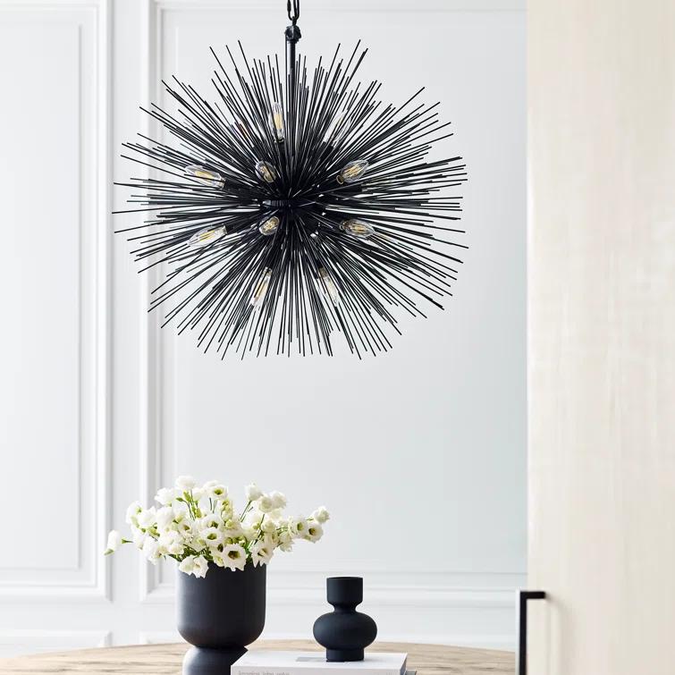 Strada Nickel Crystal 20-Light Round Plug-in Chandelier