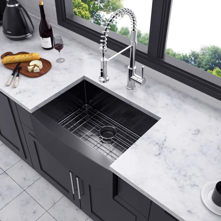 27'' L Farmhouse / Apron Single Bowl Stainless Steel Kitchen Sink
