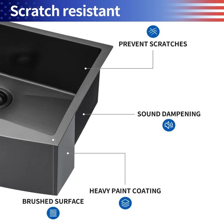 27'' L Farmhouse / Apron Single Bowl Stainless Steel Kitchen Sink