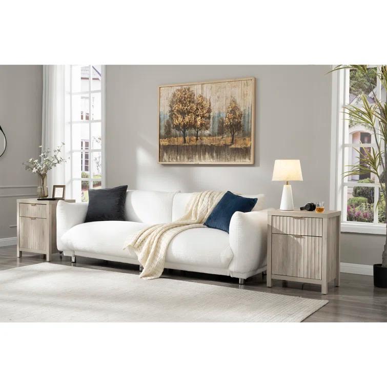 Arrilla 25'' 2 - Drawer Nightstand with Built-In Outlets
