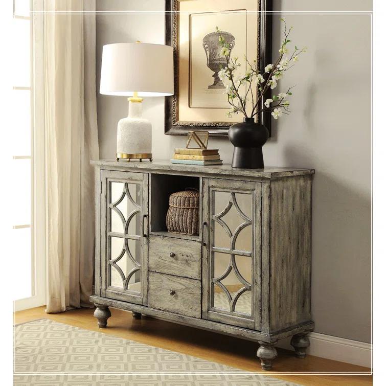NTYUNRR Velika 48'' Solid Wood Console Table with 2 Drawers