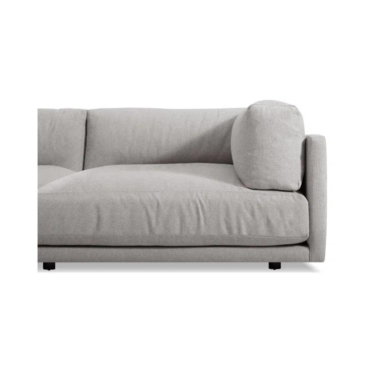 Sunday 82" Agnew Gray Textured Basketweave Cotton Blend Sofa