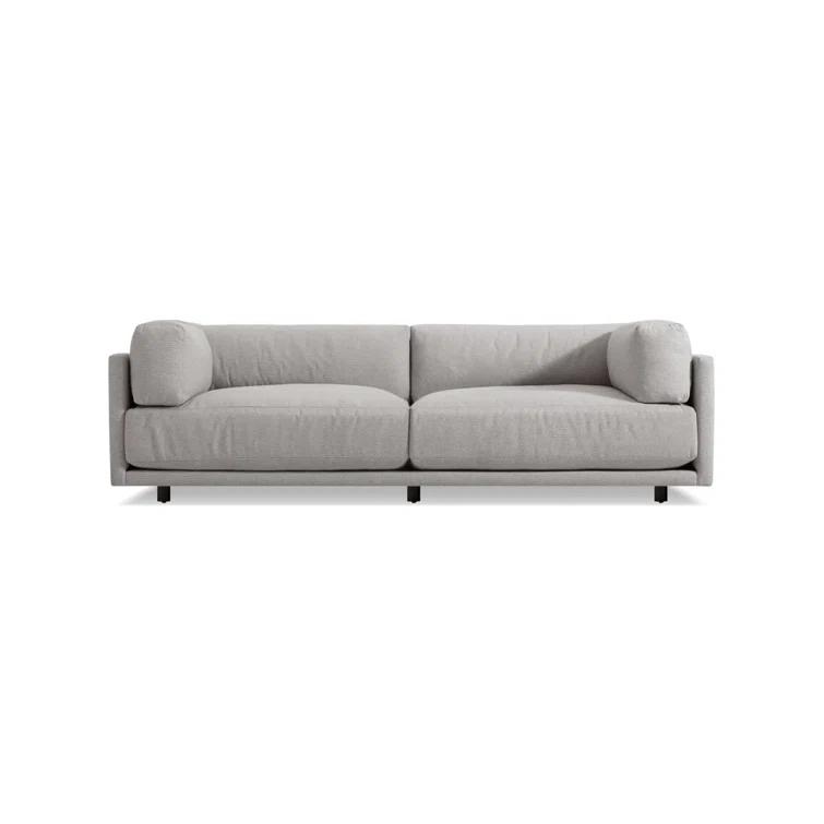 Sunday 82" Agnew Gray Textured Basketweave Cotton Blend Sofa