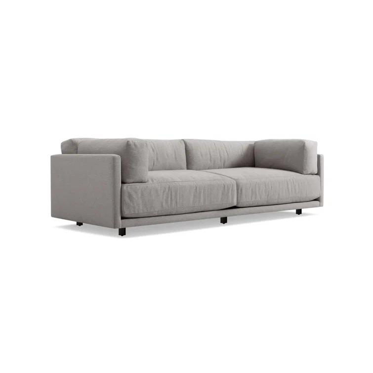 Sunday 82" Agnew Gray Textured Basketweave Cotton Blend Sofa