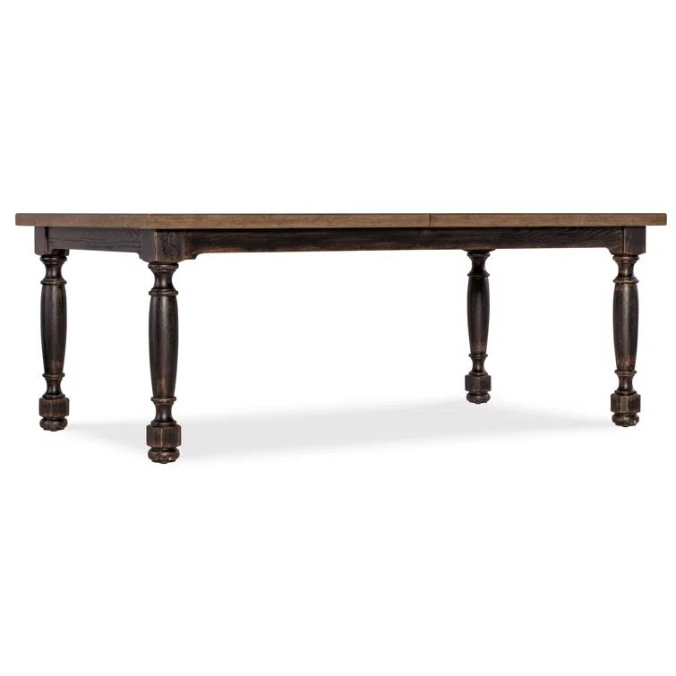 Rustic Black and Brown Reclaimed Wood Extendable Dining Table