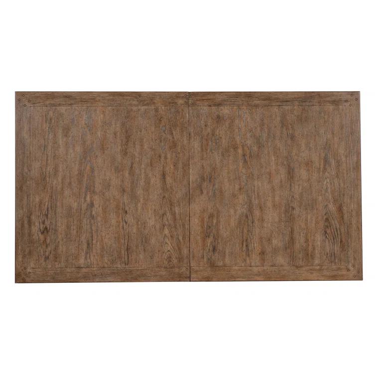 Rustic Cream and Brown Extendable Reclaimed Wood Dining Table