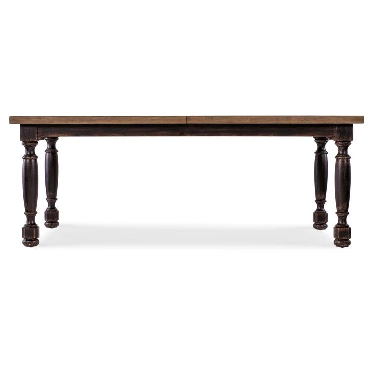 Rustic Black and Brown Reclaimed Wood Extendable Dining Table