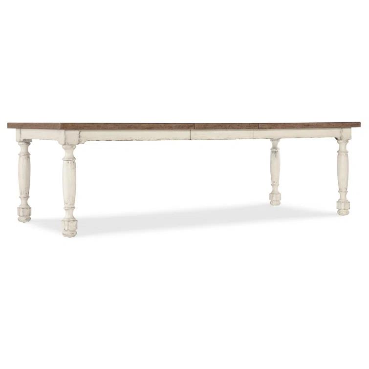 Rustic Cream and Brown Extendable Reclaimed Wood Dining Table