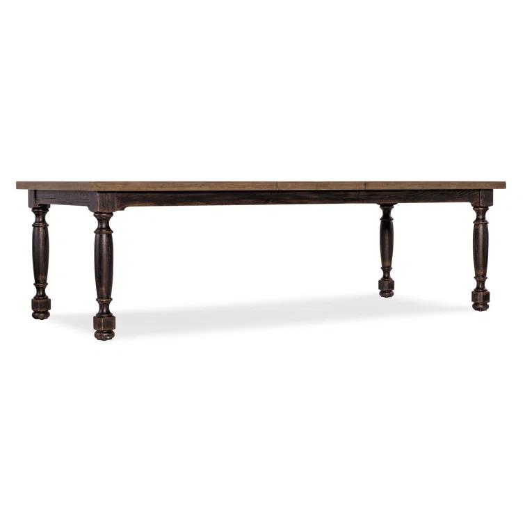 Rustic Black and Brown Reclaimed Wood Extendable Dining Table