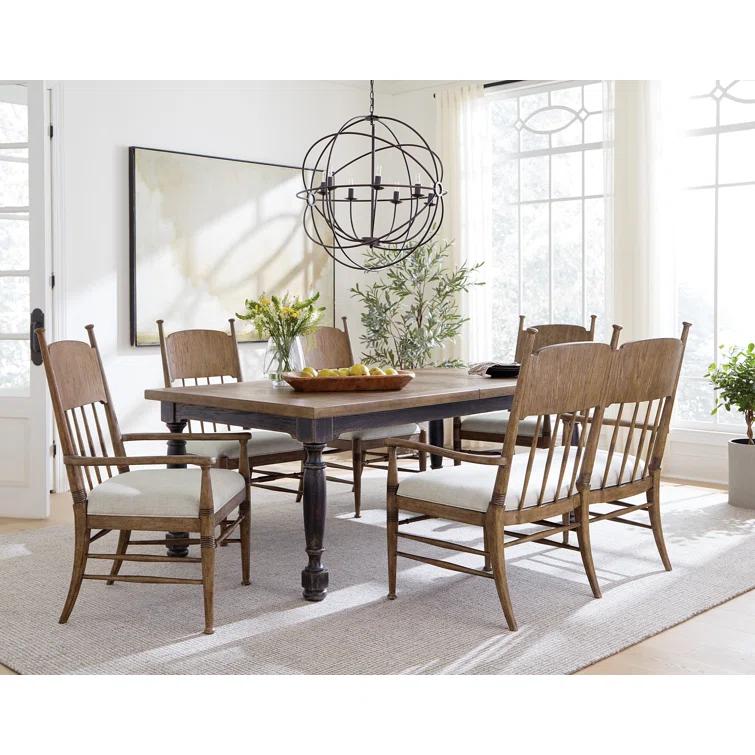 Rustic Black and Brown Reclaimed Wood Extendable Dining Table