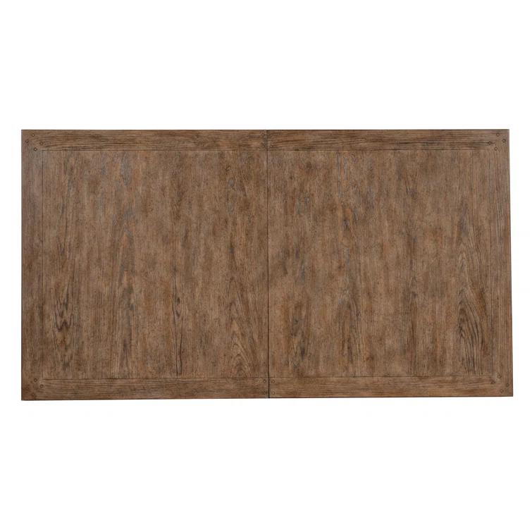 Rustic Black and Brown Reclaimed Wood Extendable Dining Table