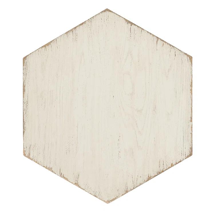 Rustic White Oak Veneer Round End Table
