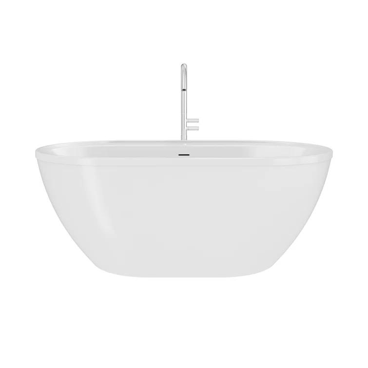 DreamLine BT63X3460C01 Essence 60-1/4 in. L x 34-1/4 in. W x 23-5/8 in. H Freestanding Acrylic Bathtub