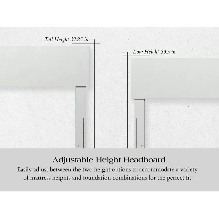Queen Orlando Headboard White - AFI: Modern Low Panel Design, USB Charger