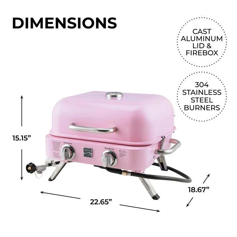 Kenmore 2-Burner Portable Tabletop Retro Gas Grill