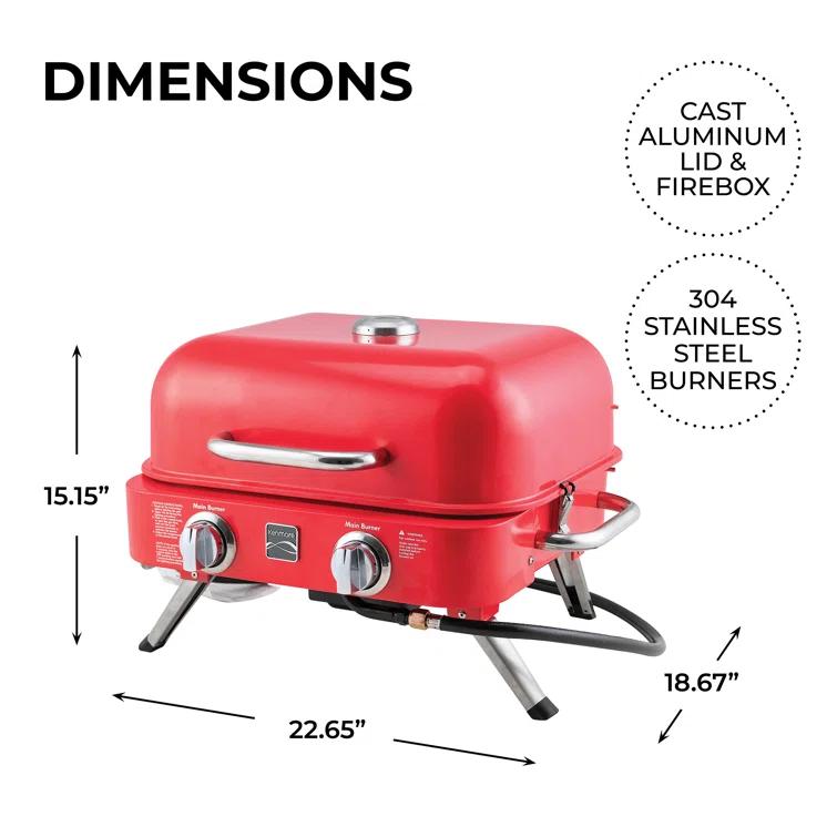 Kenmore 2-Burner Portable Tabletop Retro Gas Grill